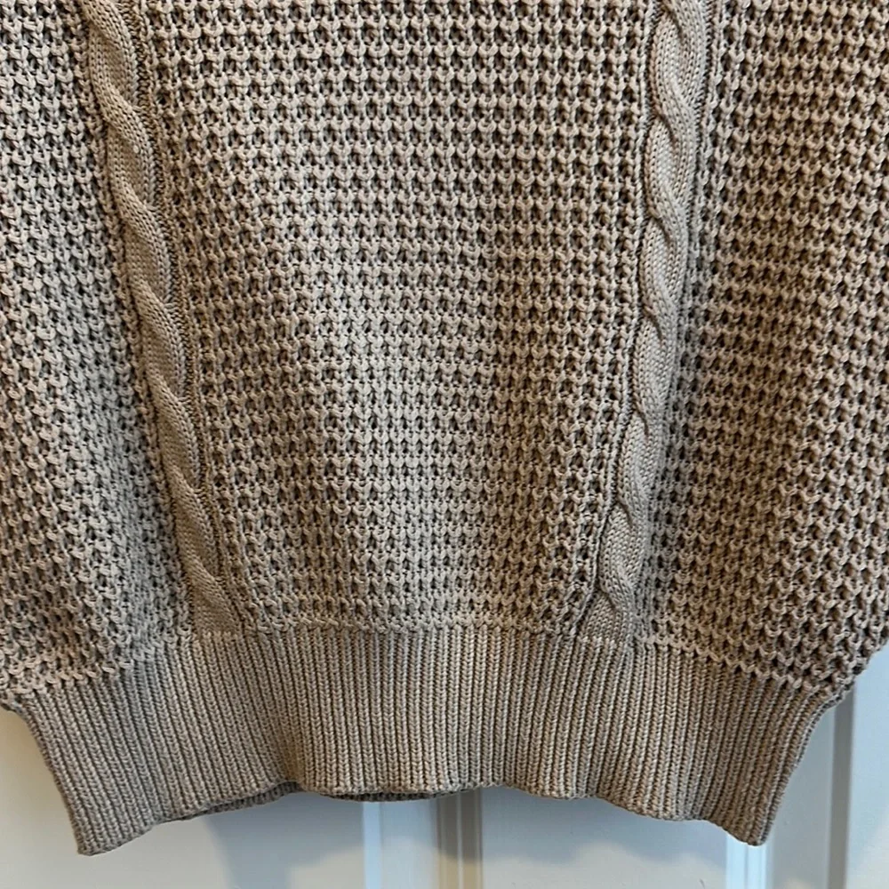 Tan Short Sleeve Knit Sweater - Picture 3 of 12